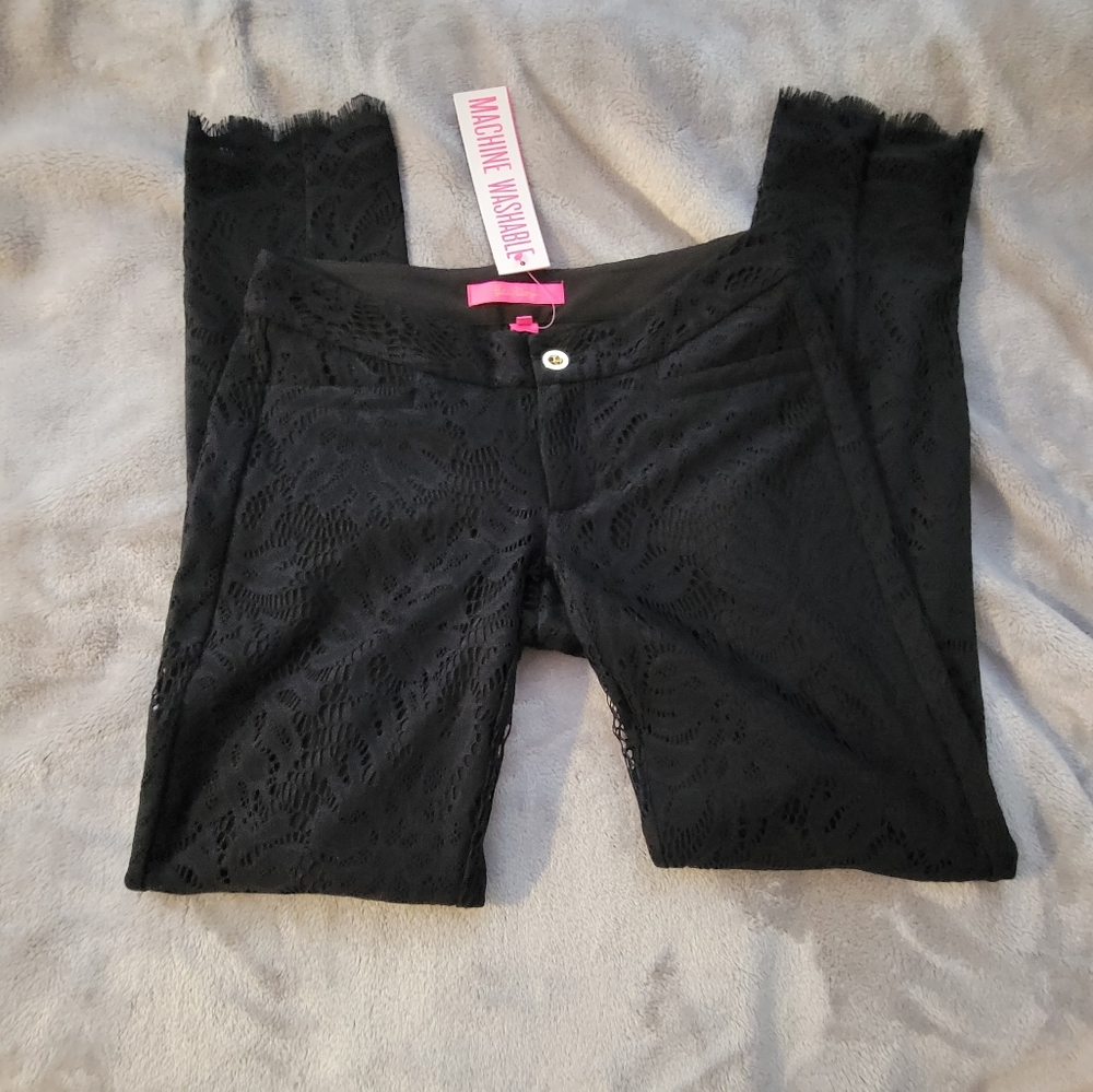 Kelly lace skinny pant, black